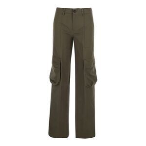 Grifoni Green Pants With With Applied Cargo Pockets In Cotton Rip-Stop Woman